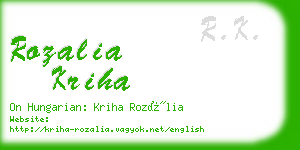 rozalia kriha business card